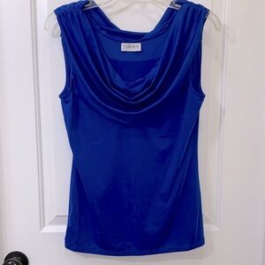 Carmen Marc Valvo Cobalt Blue Sleeveless Top